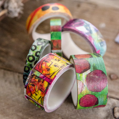 Dina Wakley Media Assorted Washi Tape — Spotted Collage