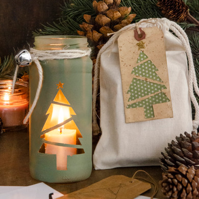 Mason Jar Christmas Tree Silhouettes & Gift Tags With Free Holiday Printables