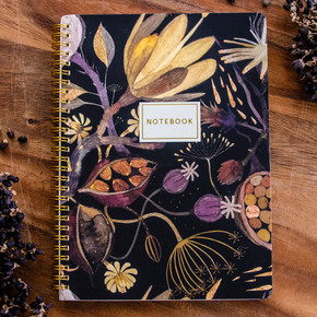 Night Flowers Spiral Notebook 