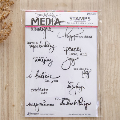 Ranger Ink Dina Wakley Media Cling Stamps Just What to Say