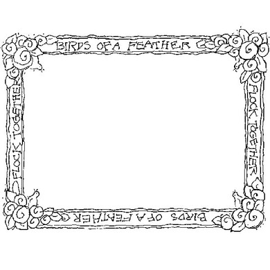 Birds of a Feather Wood Mounted Stamp by Karen Foster